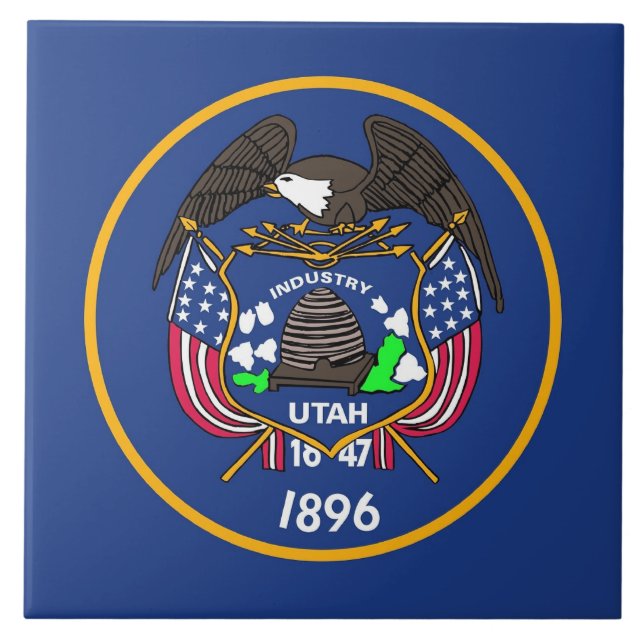 Utah State Flag Tile (Front)