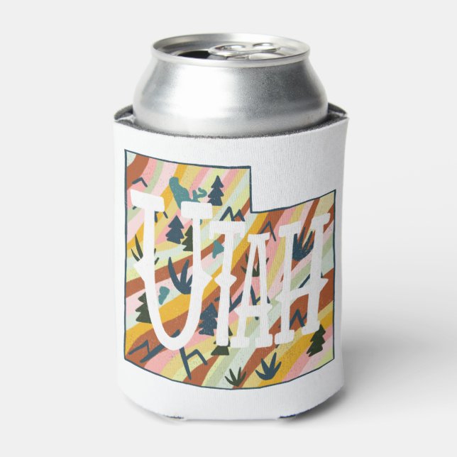 Utah State Illustrated Map Can Cooler (Can Front)