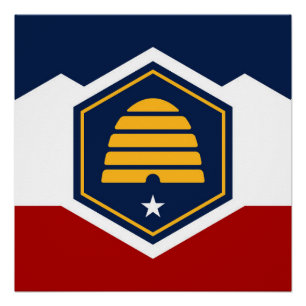 Utah state new flag symbol USA America Poster