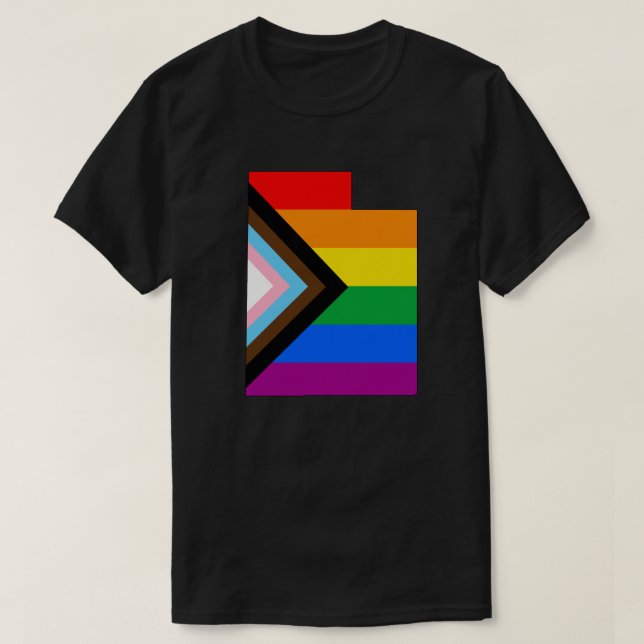 Utah State Pride LGBTQ Progress Pride T-Shirt (Design Front)