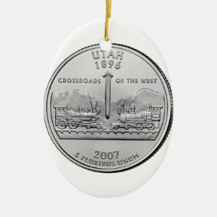 Utah State Quarter Ceramic Tree Decoration