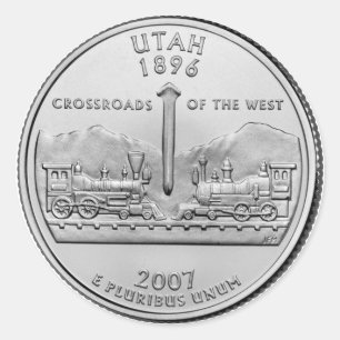 Utah State Quarter Classic Round Sticker