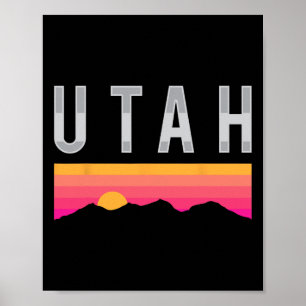 Utah Sunset Mountains Outdoor Skiing Mountain Biki Poster