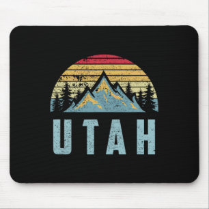 Utah Tee - Retro Vintage Mountains Hiking Nature T Mouse Pad