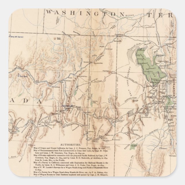 Utah Terr & Mil Dept Square Sticker (Front)