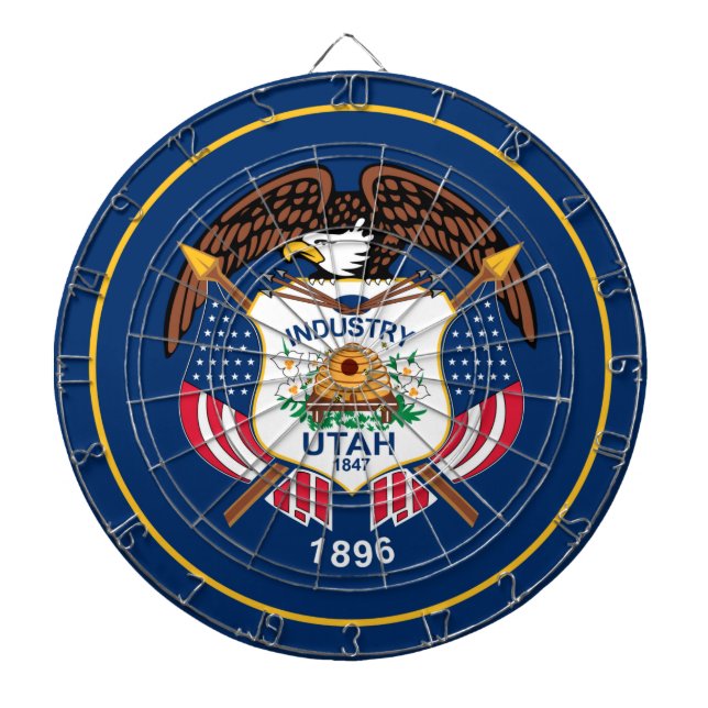 Utah: The Beehive State US Flag, Industry Dartboard (Front)