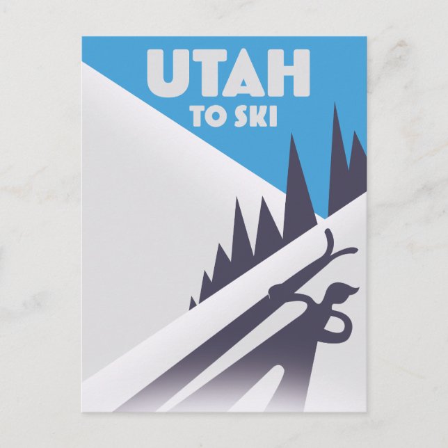 Utah To Ski Holiday Postcard (Front)