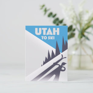 Utah To Ski Postcard