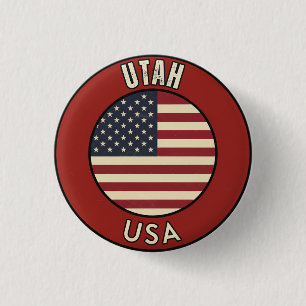 Utah United States of America 3 Cm Round Badge
