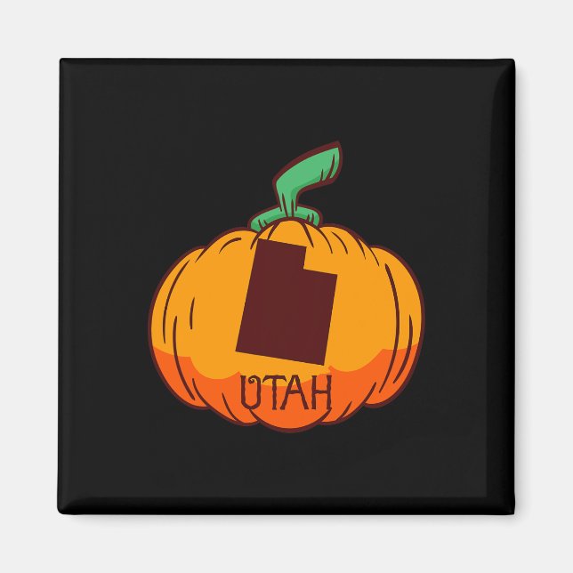 Utah US State Pumpkin Halloween Art Design Fall Se Magnet (Front)