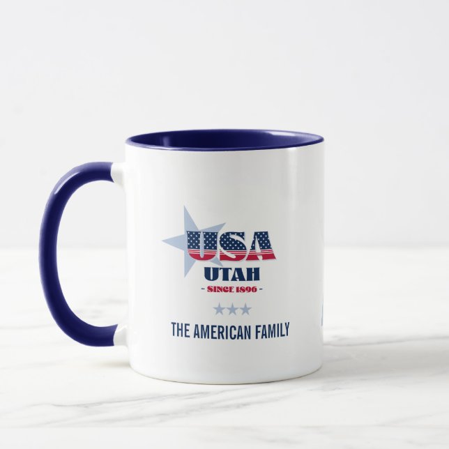 Utah USA 1896 Personalised Mug (Left)