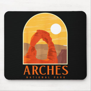 Utah vintage retro hiking camping arches national mouse pad