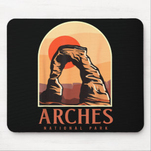Utah vintage retro hiking camping arches national mouse pad