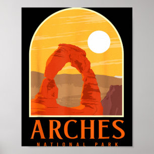 Utah vintage retro hiking camping arches national poster