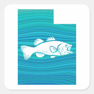 Utah Wave Fishing Square Sticker