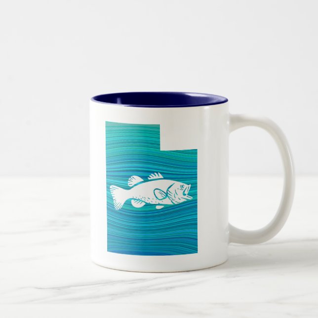 Utah Wave Fishing Two-Tone Coffee Mug (Right)
