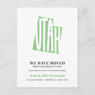UTAH We've moved New address New Home Postcard