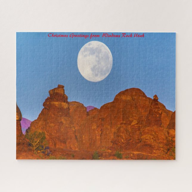 Utah Windows Rock. Christmas Greetings Jigsaw Puzzle (Horizontal)