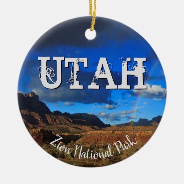 Utah Zion National Park Ceramic Ornament (Front)