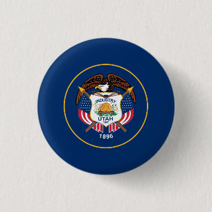 Utahn Flag, Flag of Utah 3 Cm Round Badge