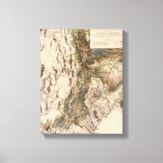 UtahPanoramic MapUtah Canvas Print (Front)