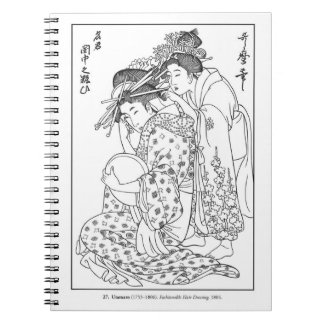 Utamaro Famous Hair Dressing Geisha Notebook