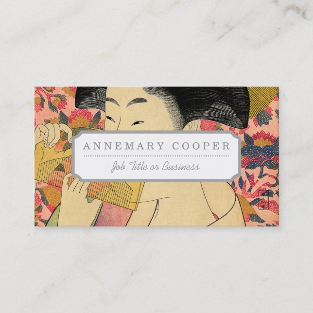 Utamaro: Kushi (Comb). Business Card (Front)
