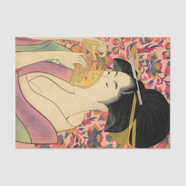 Utamaro: Kushi (Comb). Tissue Paper (Front)