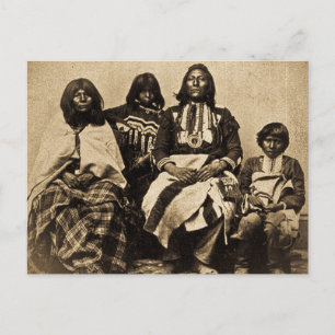 Ute Family Vintage Stereoview Sepia Postcard
