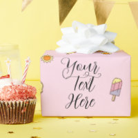ute Pink & Orange Ombre Summer Wrapping Paper
