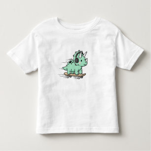 ute Triceratops Roller Skating for Kids Toddler T-Shirt
