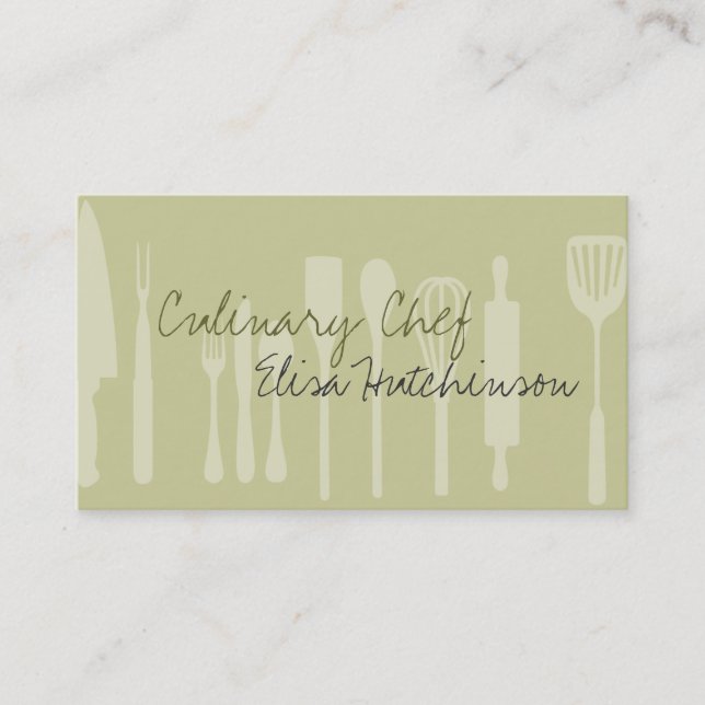 Utensil Culinary Chef Business Cards (Front)