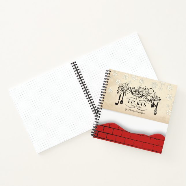 Utensils brick Christmas cookbook recipe notebook (Inside)