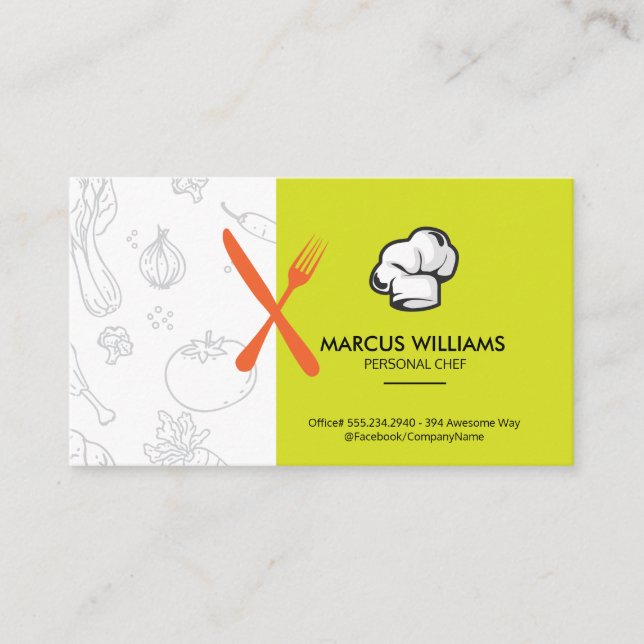 Utensils | Chef | Restaurant Owner Business Card (Front)