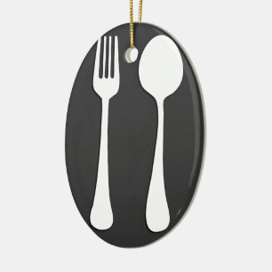 UTENSILS.. FORK, SPOON GIFTS CERAMIC TREE DECORATION