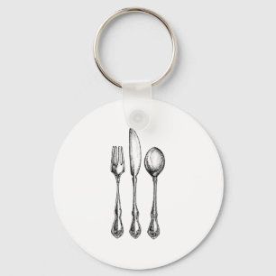 UTENSILS... KNIFE, FORK, SPOON KEY RING