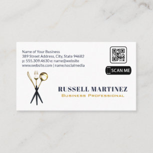 Utensils QR Code Business Card