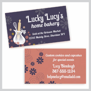 Utensils vase flowers baking business card