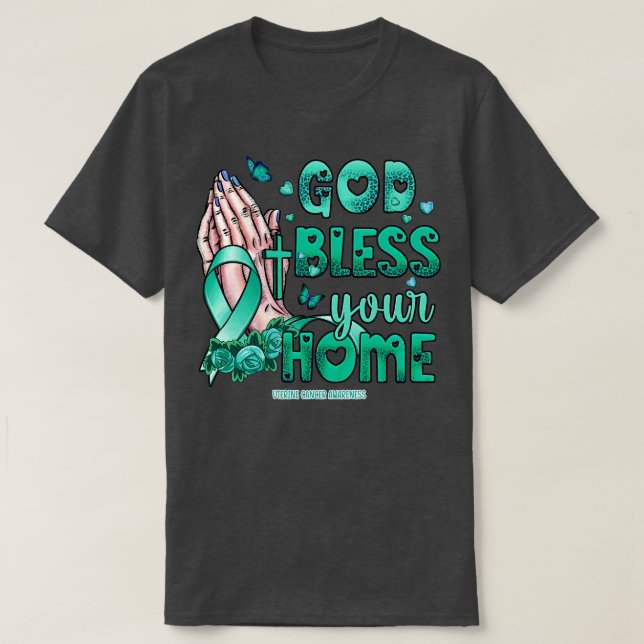Uterine Awareness god bless faith hope T-Shirt (Design Front)
