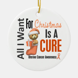 Uterine Cancer All I Want For Christmas Ceramic Tree Decoration