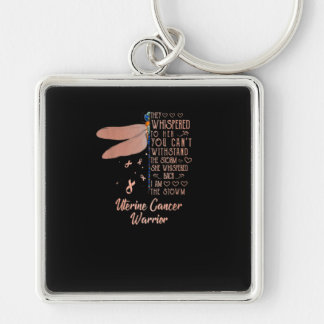 Uterine Cancer Awareness Dragonfly Ribbon Key Ring
