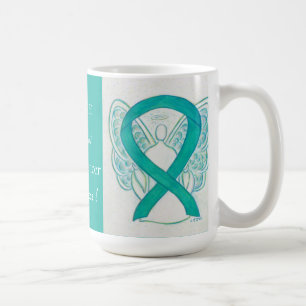Uterine Cancer Awareness Ribbon Angel Custom Mug