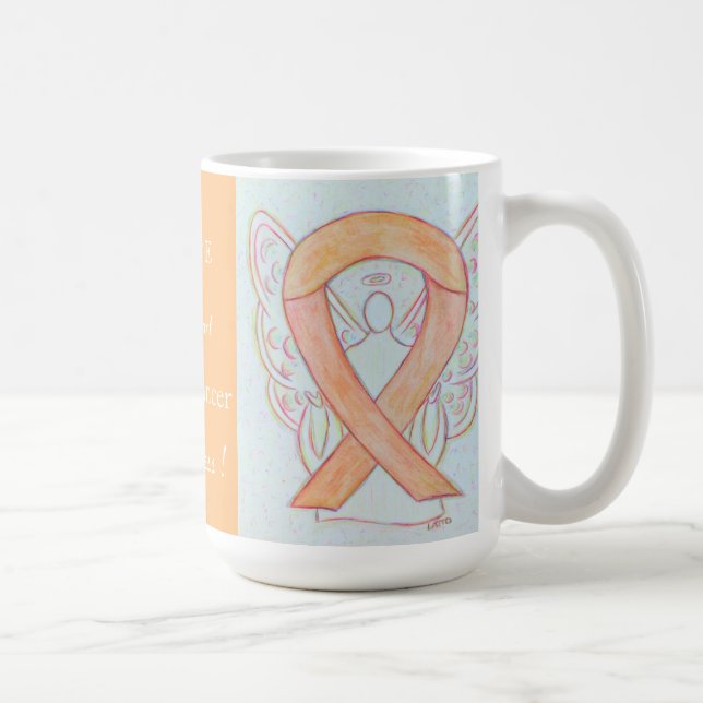 Uterine Cancer Awareness Ribbon Angel Mug (Right)