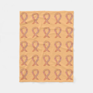 Uterine Cancer Awareness Ribbon Fleece Blankets