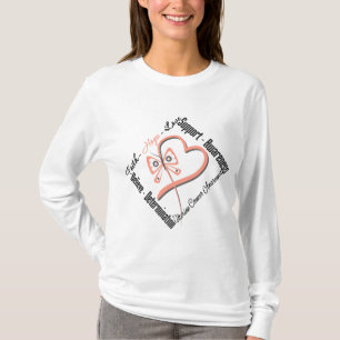 Uterine Cancer Faith Hope Love Butterfly T-Shirt