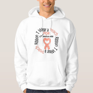 Uterine Cancer I Wear Peach Ribbon For Awareness Hoodie