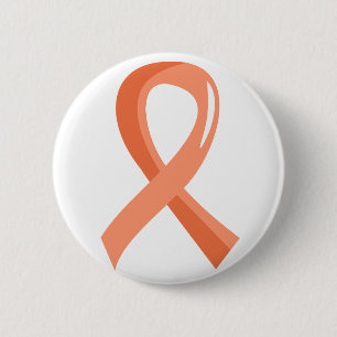 Uterine Cancer Peach Ribbon 3 6 Cm Round Badge