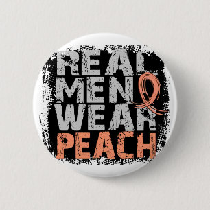 Uterine Cancer Real Men Wear Peach 6 Cm Round Badge