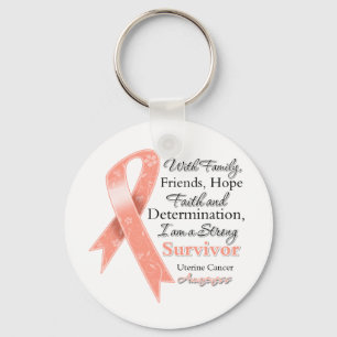 Uterine Cancer Support Strong Survivor Key Ring