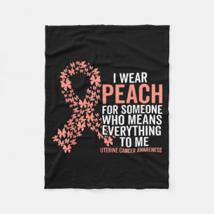 Uterine Cancer Suprt Squad Family Uterine Peach Fleece Blanket
